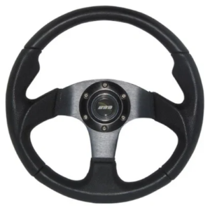 Mountney 'M' Range 340mm 3 Spoke Semi-Dished Black Moulded Steering Wheel With Black Centre