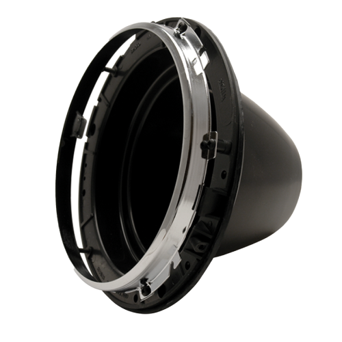 7″ Headlamp Plastic Full Bowl Complete With Chrome Retaining Bezel