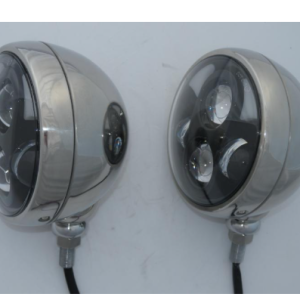 5 3/4 LED Headlight Unit M/D/S Stainless Steel Flat Beam (PAIR)