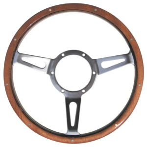 Mountney Traditional Classic 13" 3 Spoke Semi-Dished Light Woodrim Riveted Steering Wheel