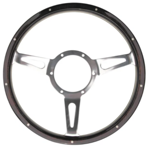 Mountney Traditional Classic 13" 3 Spoke Semi-Dished Dark Woodrim Riveted Steering Wheel